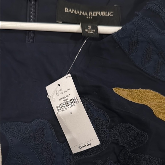 Banana Republic Blue and Yellow Sleeveless Scoop Neck Mini Dress - Picture 3 of 5